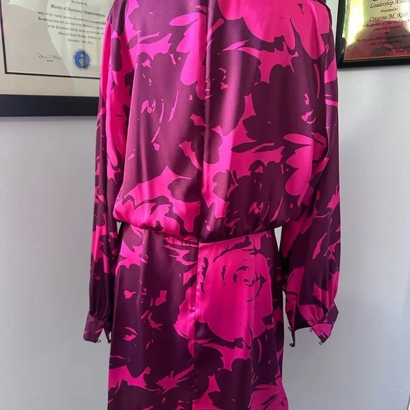 ZARA JUST 30! silky purple and pink dress.  Dress it down and up. - Picture 4 of 8